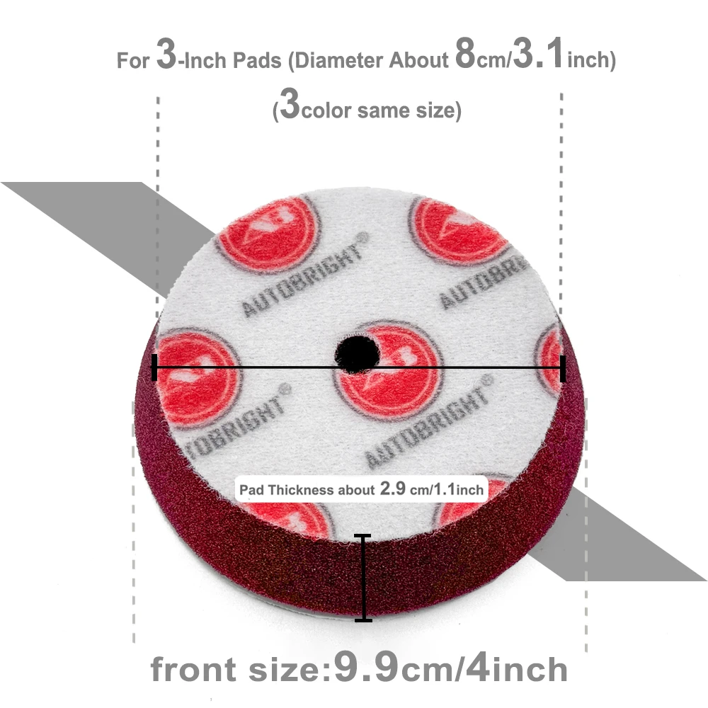 AUTOBRIGHT 3inch car polishing sponge pads professional polishing machine for processing Wax Compound Multi Hardness Foam disc