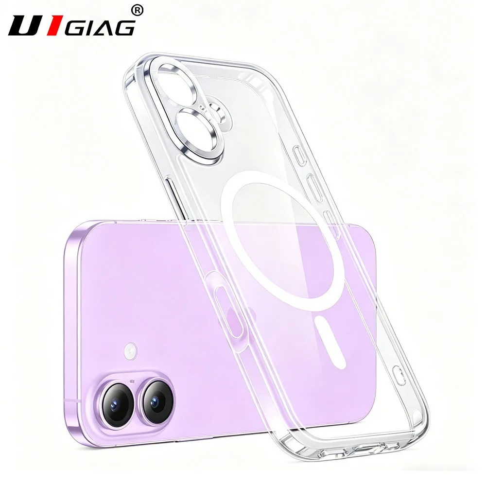 Magnetic For Magsafe Hybrid Hard Case For iPhone 17 17E Air 16 16E 15 14 Plus 13 Pro Max Shockproof Cover Clear TPU Soft Shell