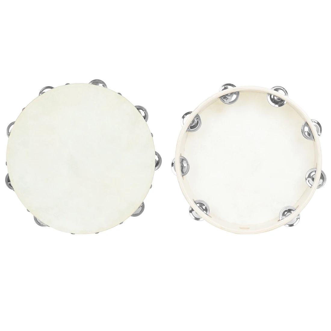 8/10inch Tambourine Orff Sheepskin Drum Wood Tambour Panderos Bell Jingles Percussion Musical Instruments Timbrel Christmas Gift