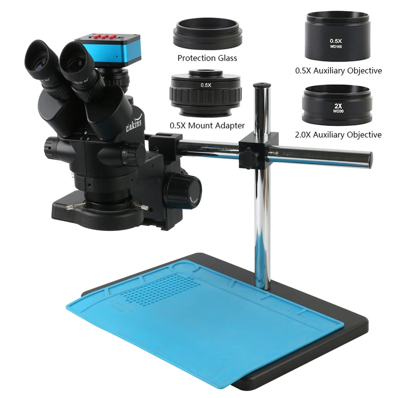 

3.5X-90X Parfocal Simul-Focal Trinocular Stereo Microscope SONY IMX117 UHD 4K 60FPS 12MP Video USB HDMI Microscope Camera