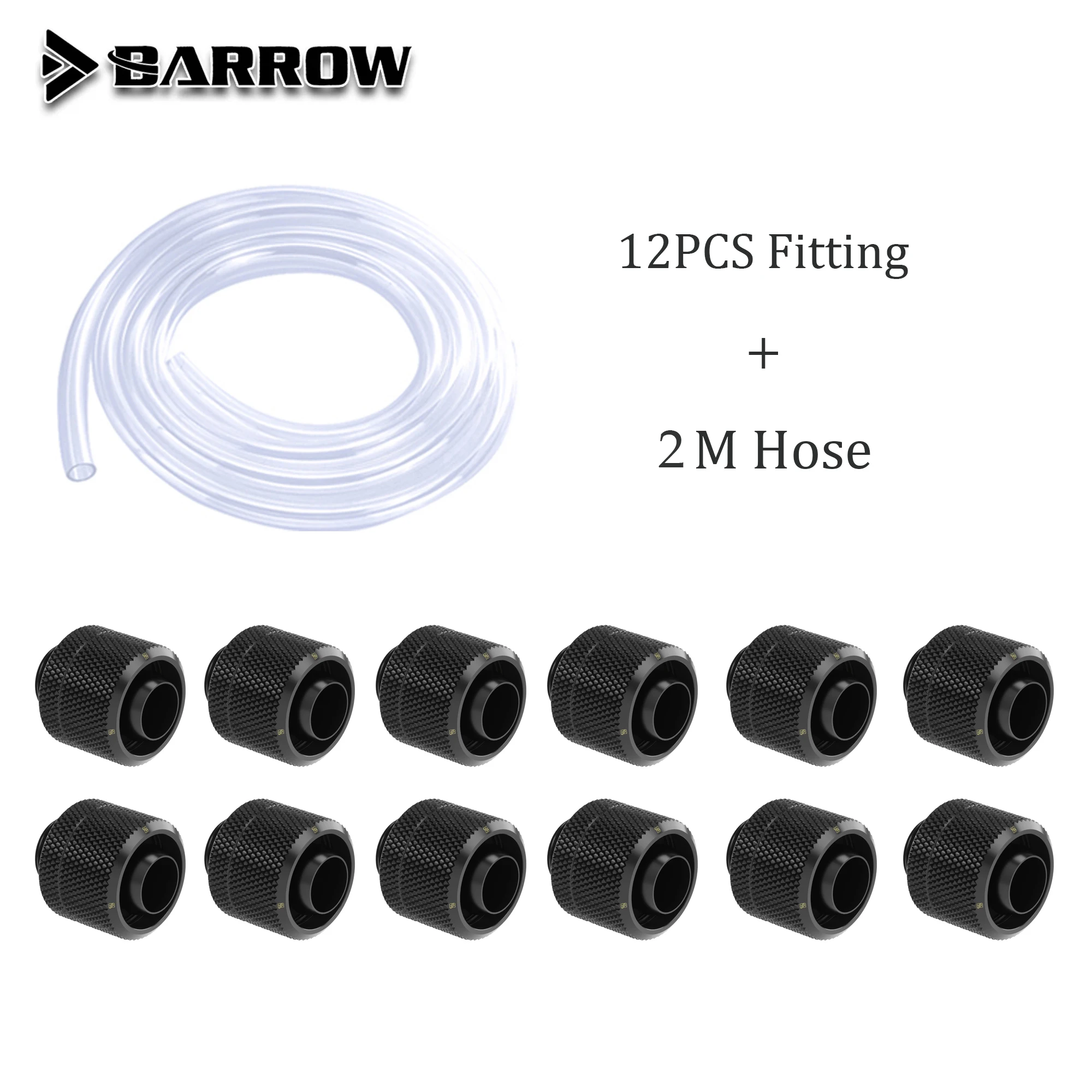 Barrow Soft Tube Fittings Combo Kit pc Sistema de Refrigeração de Água Preto Branco Prata e Ouro Grosso 95*159 mm 95*127 mm