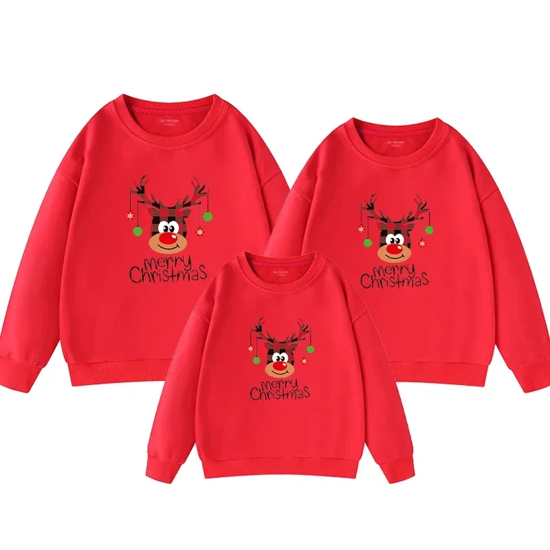 thumbnail image 4 of 2024 Navidad Invierno Mamá Hija Tops Camisa estampada de Papá Noel Conjuntos familiares a juego Sudaderas para papá e hijo Ropa para parejas Suéteres, 4 of 5