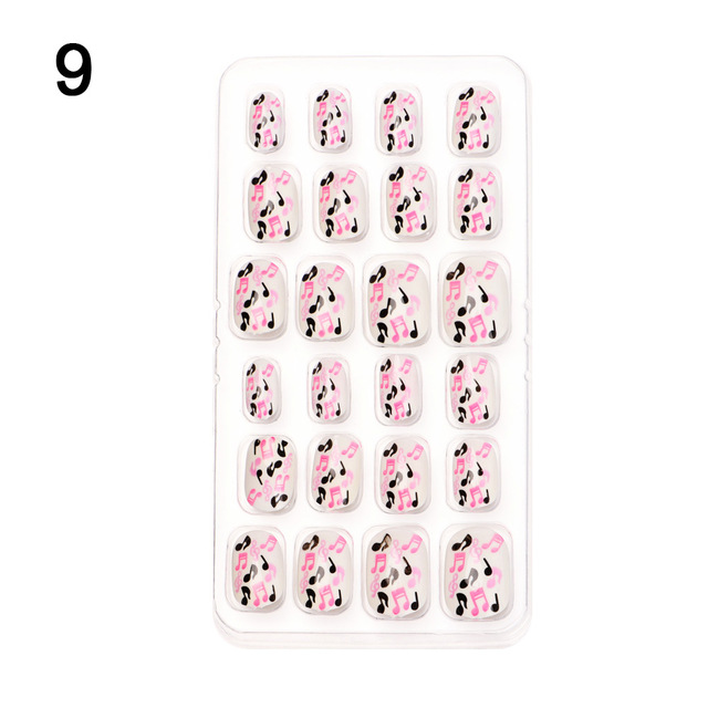 Candy False Nail Tips Children Cartoon Full Cover Kid Glue Self Fake Nail Art for Girls Manicure Tips Nail Decor