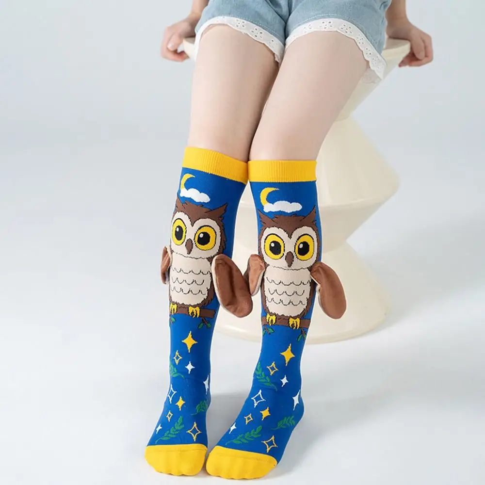 Cotton Cartoon Knee Socks for Kids with 3D Penguin and Koala Designs
