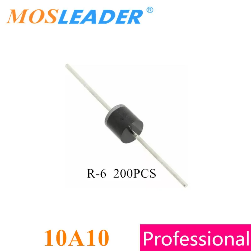 

Mosleader DIP 200PCS 10A10 R6 R-6 10A 1KV 1000V Rectifier Diode Made in China High quality