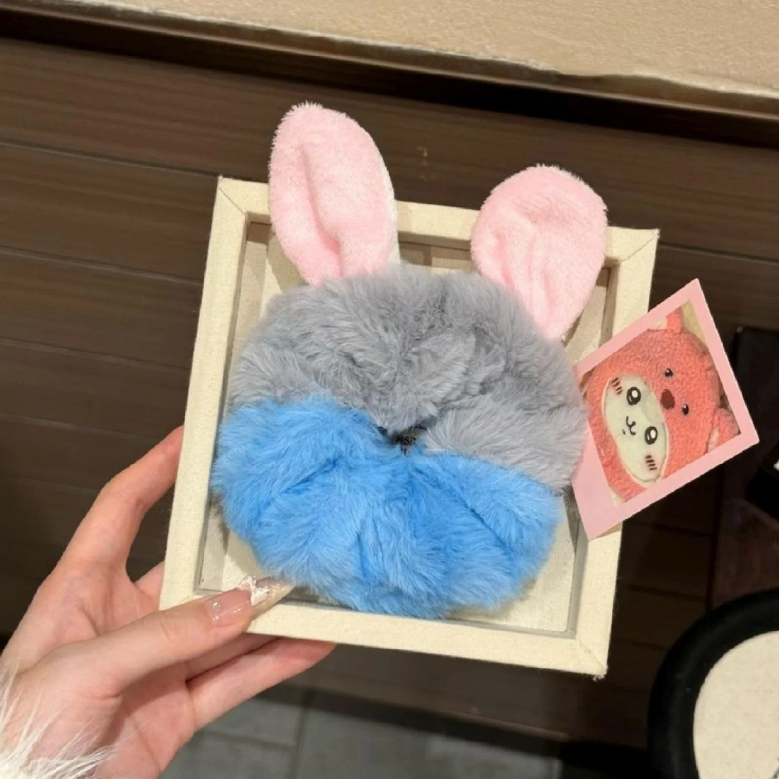 2PCS Crazy Animal City Theme Plush Scrunchie Set, Fox Rabbit Hair Ties, Cute Cartoon Hair Accessories, Stylish Party Hair Decor