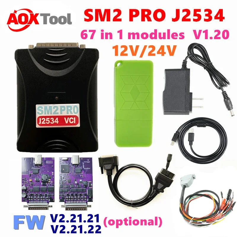 

AOKTOOLSM2 PRO J2534 New VCI Boot ECU Program Dongle 67 IN 1 ECU Read&Write V1.20 EEPROM FLASH OBD SM2 12V/24V V2.21.21 V2.21.22