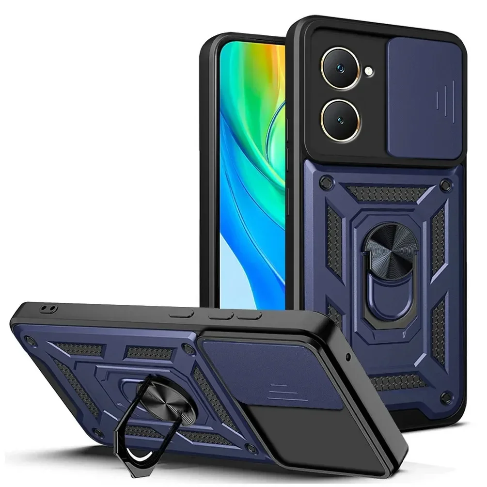 Durable Armor Case with Lens Protection and Magnetic Ring Holder
