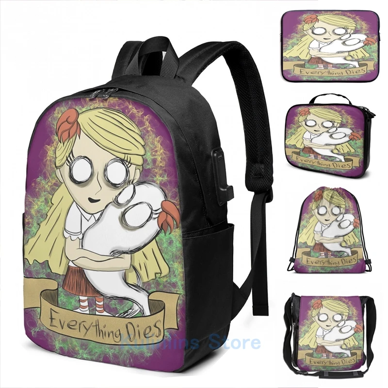 

Забавный рюкзак с графическим принтом Венди не голодает с USB-зарядкой, мужские школьные сумки, женская сумка, дорожная сумка для ноутбука