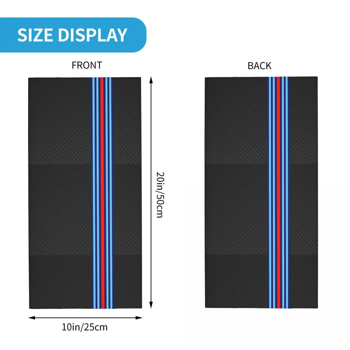 Carbon fiber racing stripes bandana neck cover Printed balaclavas mask scarf multifunctional headband running adult washable