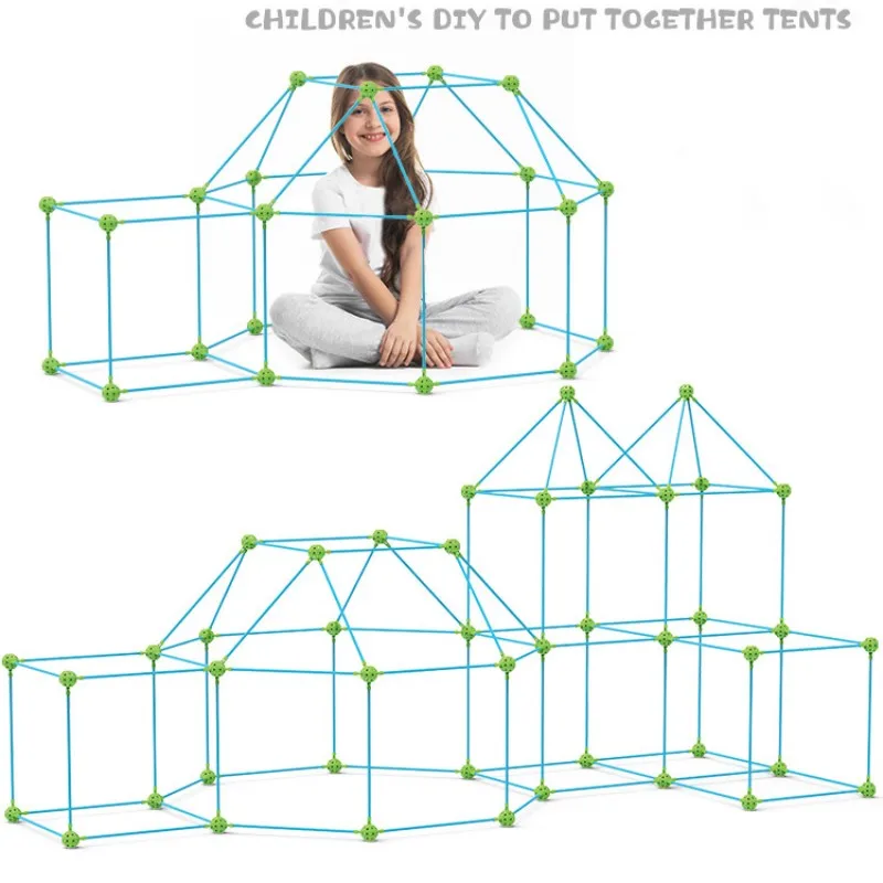 

Diy Enlightenment Toys 85pc Children's Ever-changing Tent Castle Comfort Toys Indoor And Outdoor Bead Building Blocks