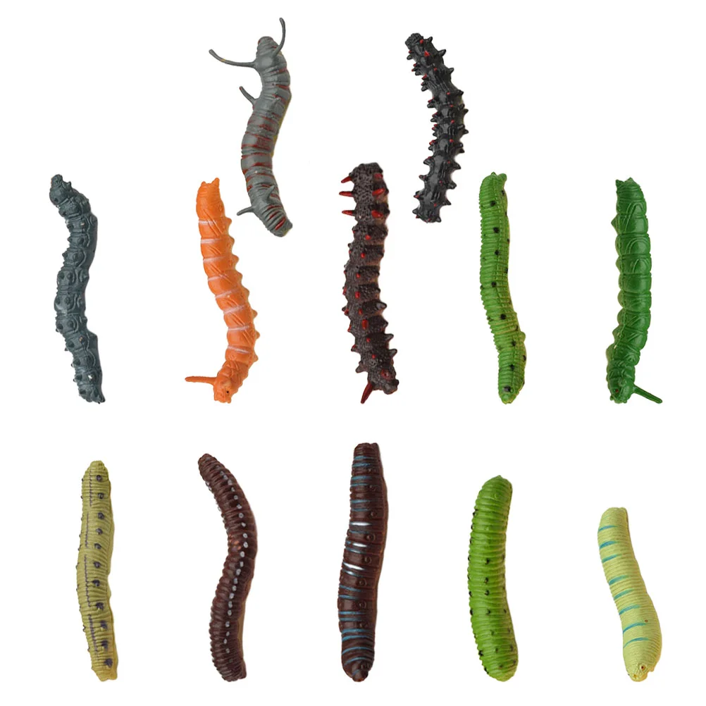 

Toyvian Simulation Caterpillar Plastic Fake Worm Crawling Insects Halloween Prank Toy