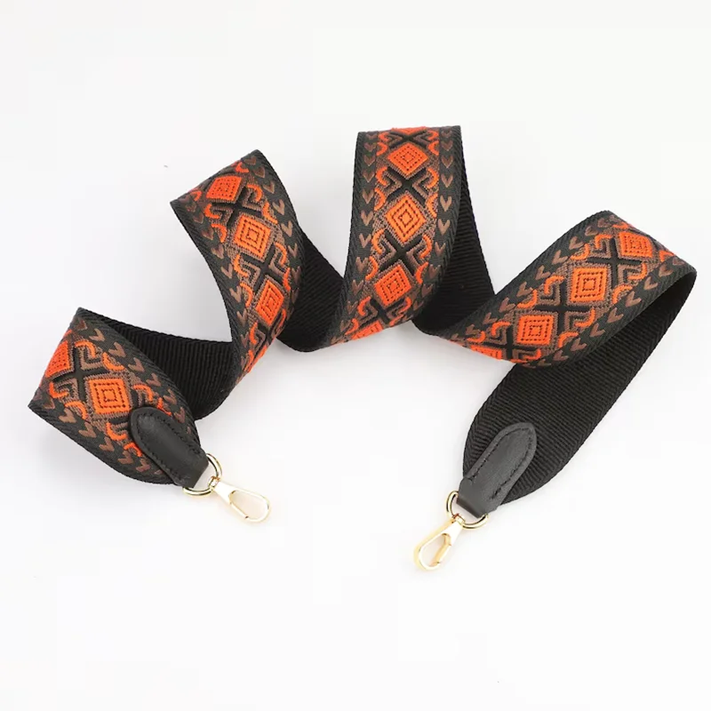 Handmade The 2inch Wide Coloured Jacquard Webbing Shoulder Bag Strap,Accessories for handbags,bag strap replacement