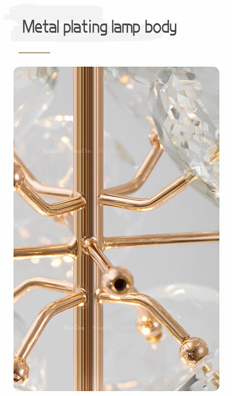 Description Picture 6 of itemModern K9 Pure Crystal Bedside Small Chandelier Light Lluxury Crystal Wall Lamp Corridor Ceiling Lamp Bar Decoration Noble Lamps