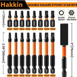 Enhanced Magnetic S2 Steel Star and Square Bit Set - 17 Pieces, 2.3 (17PCS LA)