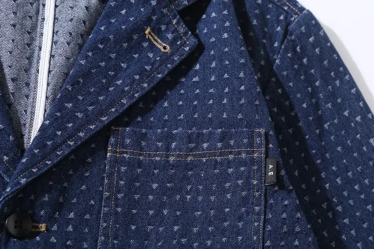 Blazer Men Japanese Harajuku Streetwear Fashion Vintage Loose Casual Denim Suit Blazers Cargo Jacket Cityboy Jeans Coat Male