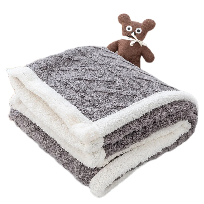 

Inyahome Sherpa Throw Blanket for Couch Sofa Fuzzy Soft Cozy Blanket for Bed Fleece Thick Warm Blankets for Winter White Grey