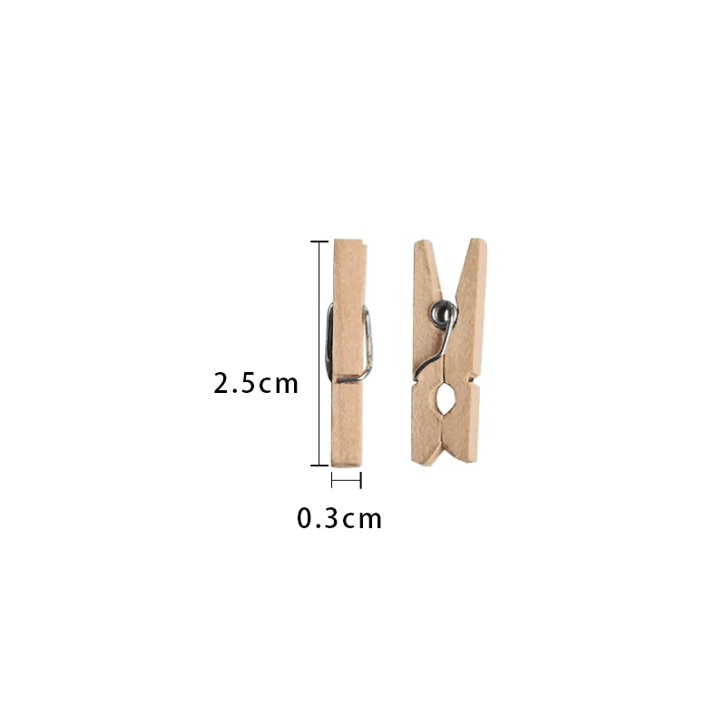 25/35/45 MM Length Natural Mini size Wooden Clips Clothes Photo