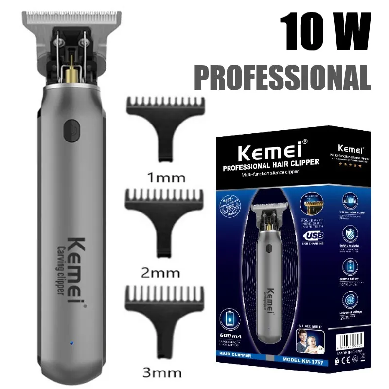 Km-1757 Tagliacapelli Uomo Tagliacapelli Zero Gapped T-Blade Tagliacapelli Cordless Professional Barber Edgers Cutter