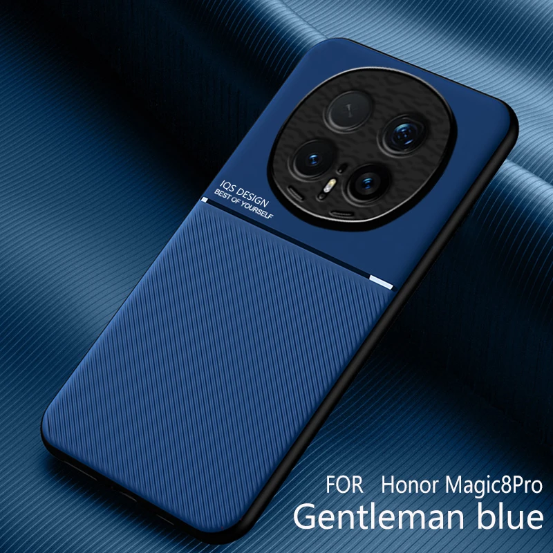 Luxury Shockproof PU Leather Phone Case with Magnetic Frame and Non-Slip Design