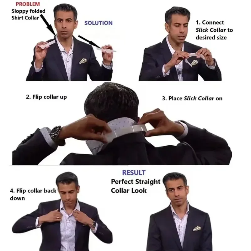 Shirt Collar Shaper Universal Shirt Collar Support T-Shirt Stand Collar Shaper Anti-roll Fixed Kit Clothes Accessory
