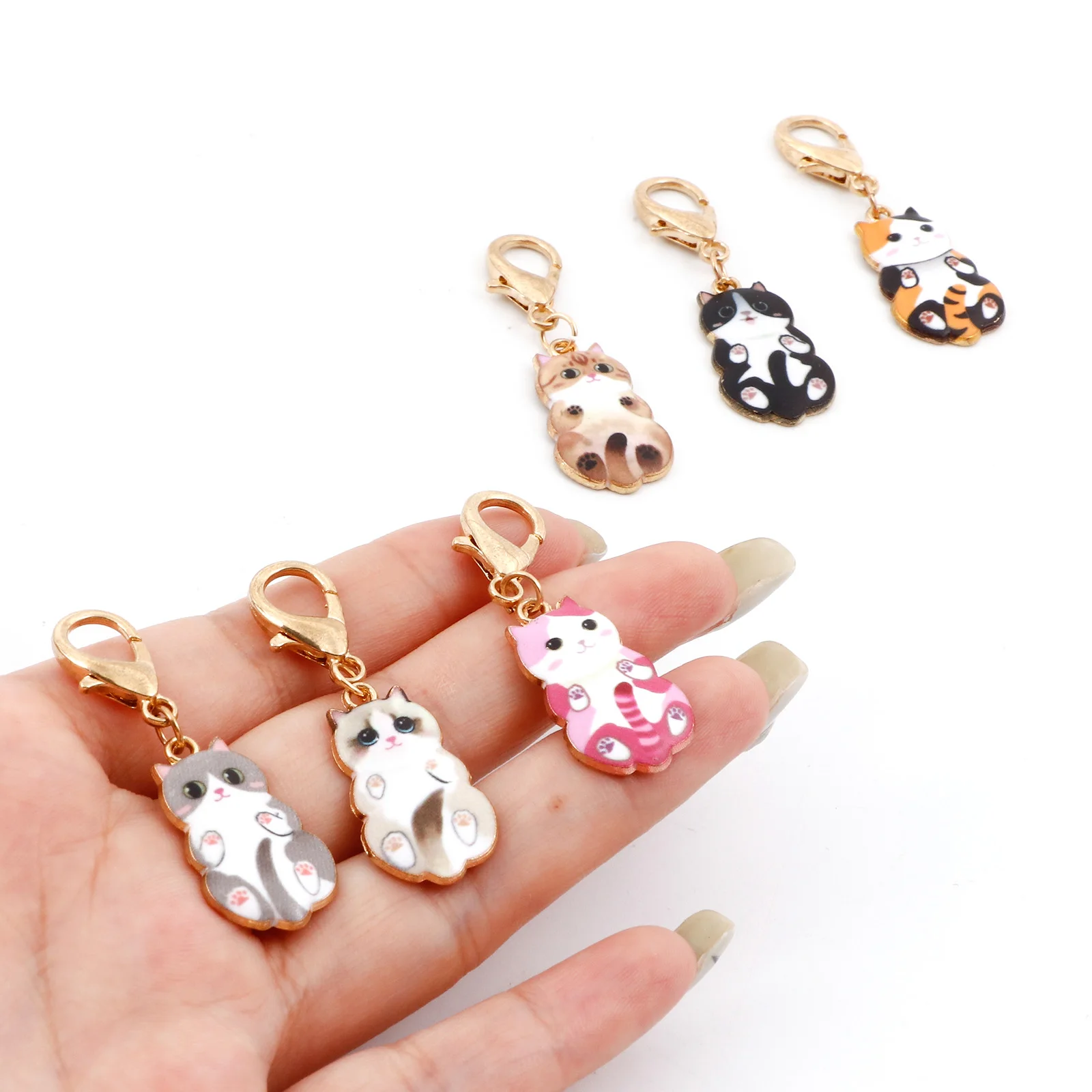 6PCS Cat Stitch Markers for Knitting & Crocheting Enamel Cute Animal  Crochet Stitch Marker Cat Crochet Ring Charms Locking Crochet Markers for  Weaving