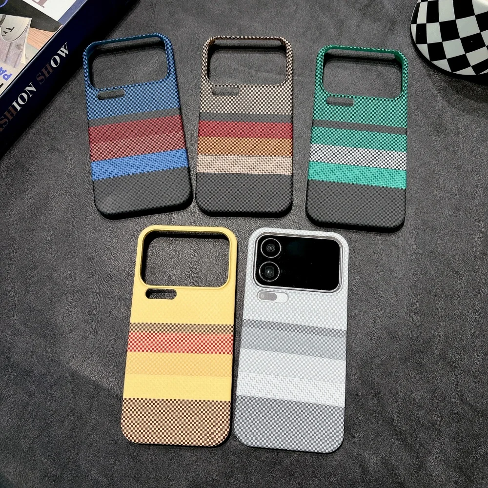 Frosted Carbon Fiber Texture Magnetic Phone Case with Kevlar Cover