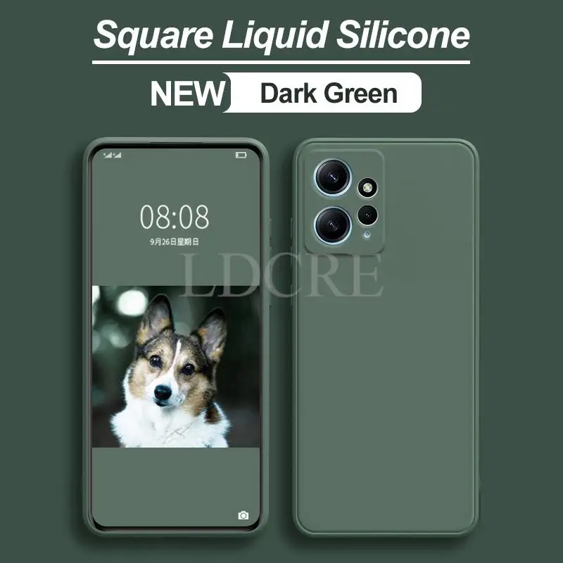 thumbnail image 1 of Funda de silicona líquida para Xiaomi Redmi Note 12, carcasa protectora de TPU, 12S, 12 Pro Plus, 1 of 5