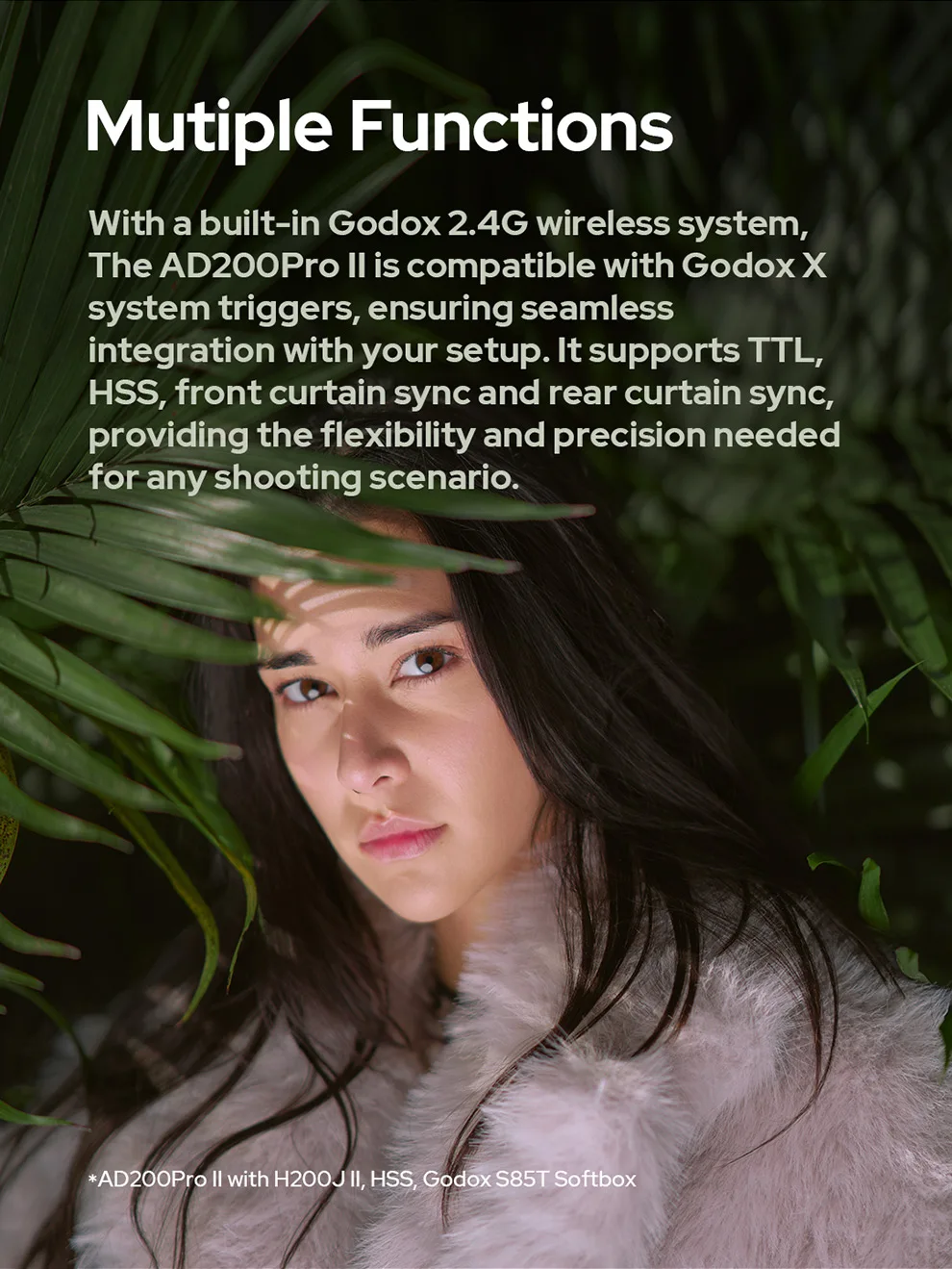 Godox 200W AD200PROII AD200PRO II TTL HSS 2.4G Wireless Camera Pocket Flash Comp