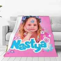 Cute Like Nastya Blankets Coral Fleece Plush Summer Air Conditioning Kawaii Cartoon Throw Blanket for Sofa Car Bedding Throws 1