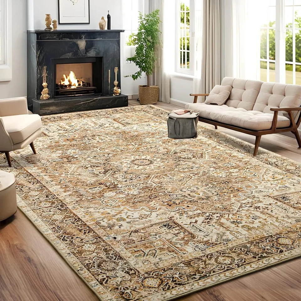 Vintage Faux Cashmere Area Rug for Home Decor