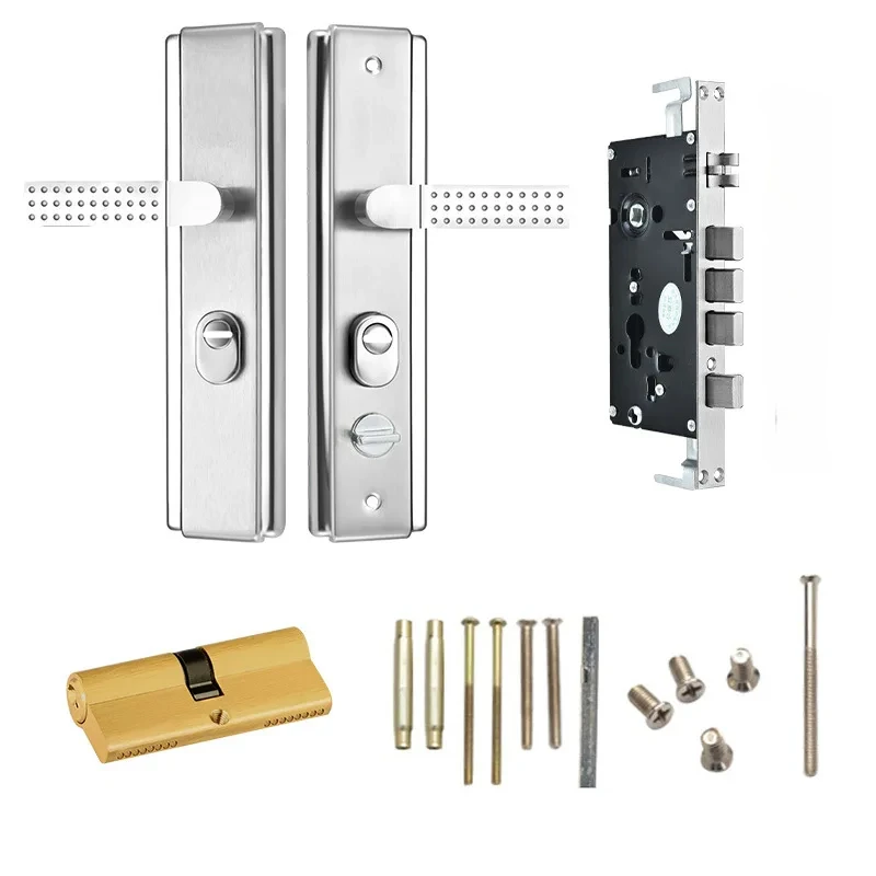Cabinet Safety Lock Multi Function Stainless Steel Anti-theft Entrance Gate Lock plate Anti-explosion Security Mirrow Shinny Widen Handle