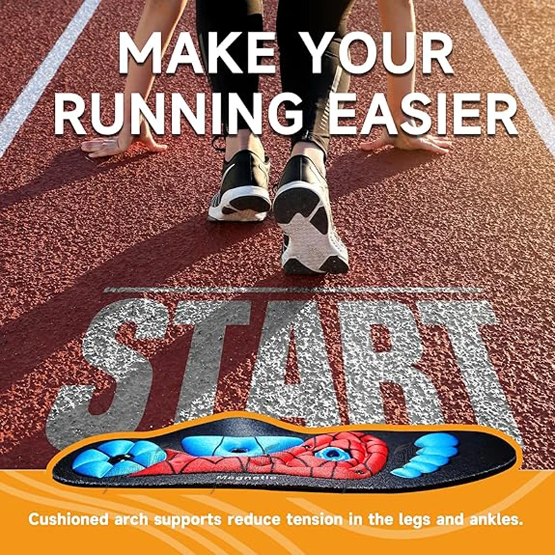 Magnetic Insoles Foot Massage Shoe Inserts with Arch Support Non-Slip Cushioning Comfort Shock Absorption Sporting Insole Unisex