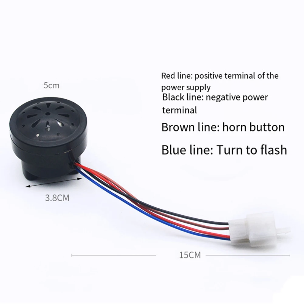 1pc 전자 자전거 2-in-1 스피커 악기 램프 48V-60V 전기 자전거 액세서리 용 대형 사운드 15cm 와이어 방수 방진 부품