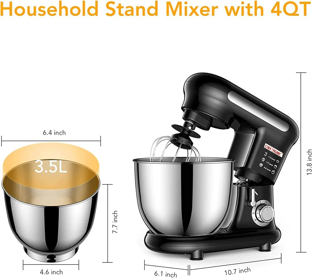 Description Picture 5 of item1000W 3.5L Multifunction Electric Stand Mixer Robot Kitchen Accessories for Baking and Food Dough with Plastic Housing