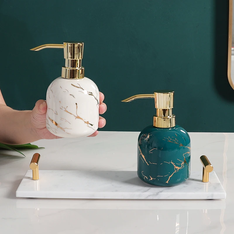 

Light and decoration ceramics hand washing liquid bottle hotel toilet bath dew pressure bottle Nordic contracted packing bottle