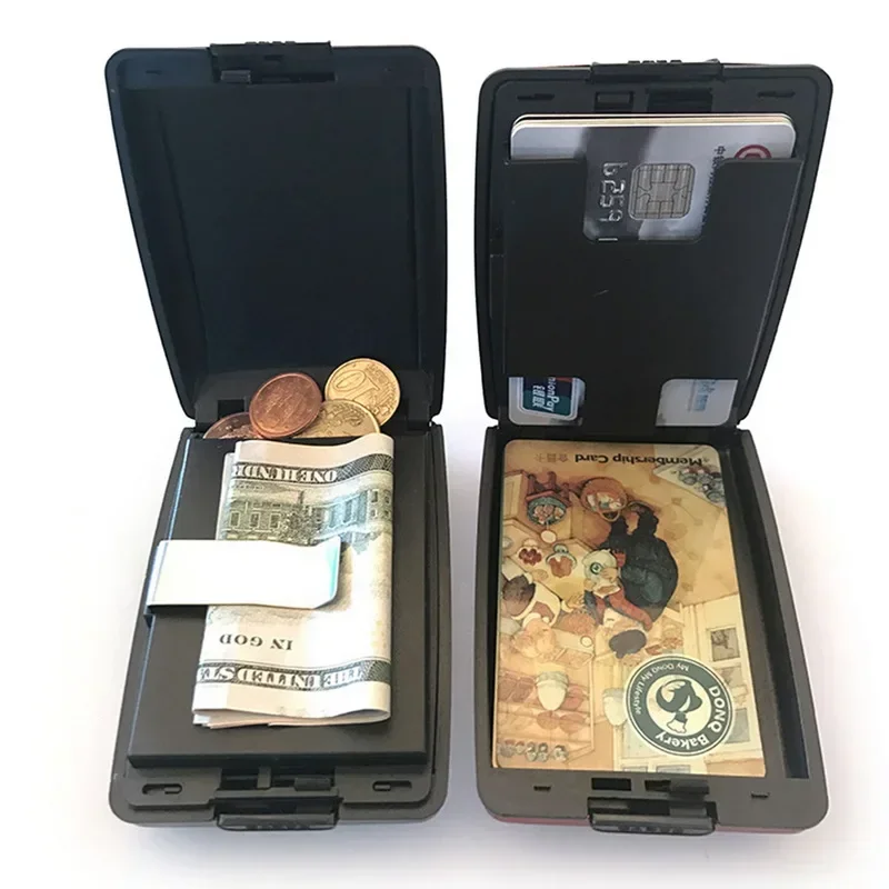 Aluminum Metal Plastic Bankcard Blocking Hard Case Wallet Credit Card Anti-RFID Anti-theft Scanning Protect Holder for Men Women