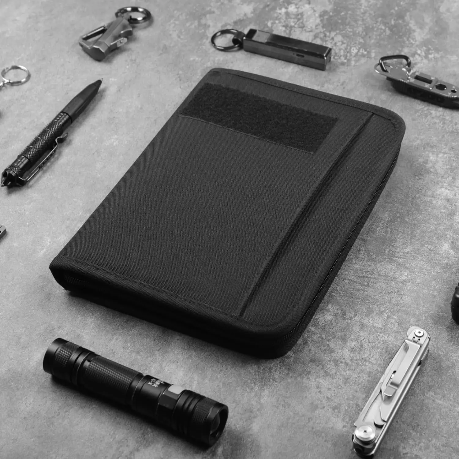 Kosibate Tactical Refillable A5 Zip Binder Notebook with Hardcover and 80 Pages
