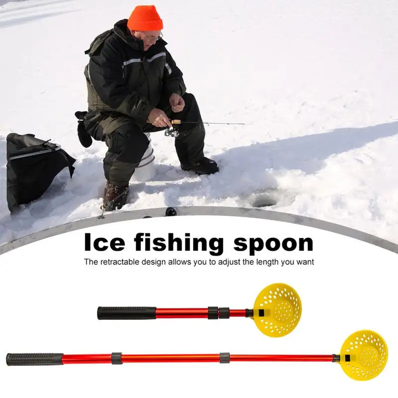 Ice Fishing Scoop Skimmer Adjustable Length Ice Fishing Scooper Shovel Comfortable Scooper Gear
