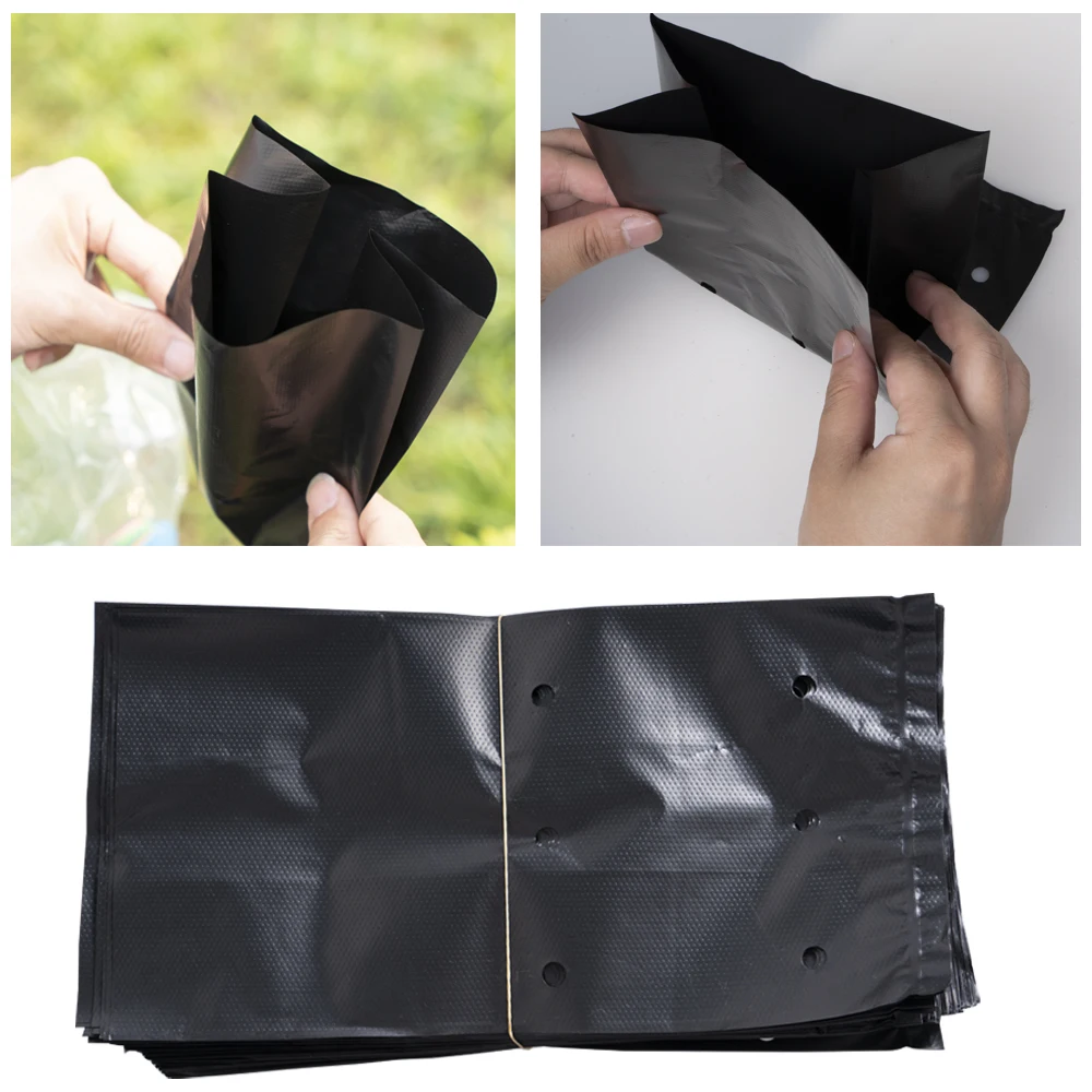 10-100 planting bags PE polybags vegetable nursery bags garden plastic peanut thickened planting nursery pots planting bag