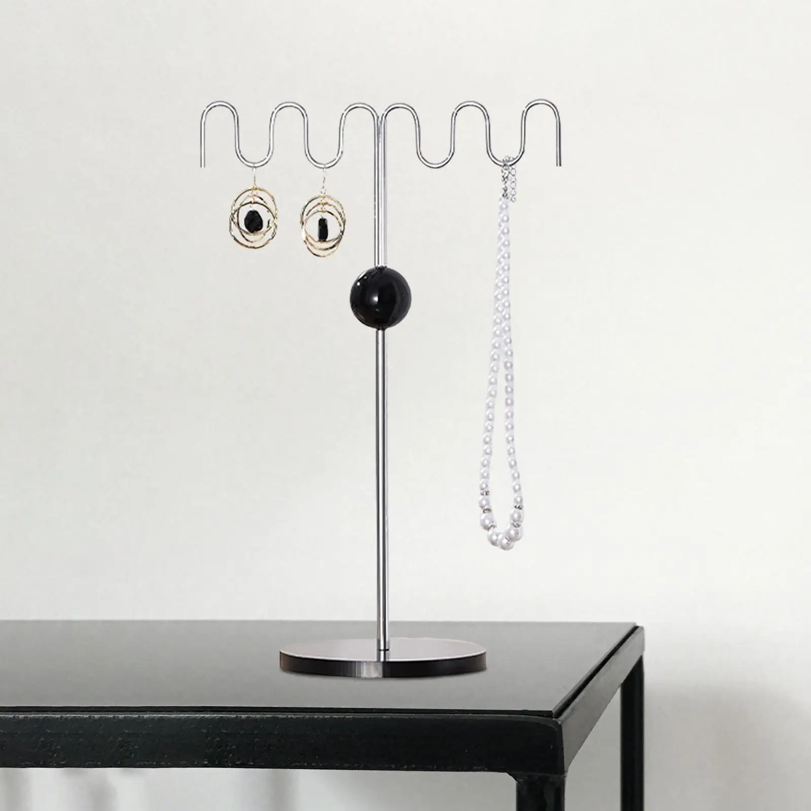 Necklace Organizer Stand Metal Storage Rack Jewelry Display Stand Hanging Rack for Watches Bangles Pendants Rings Dressing Rooms