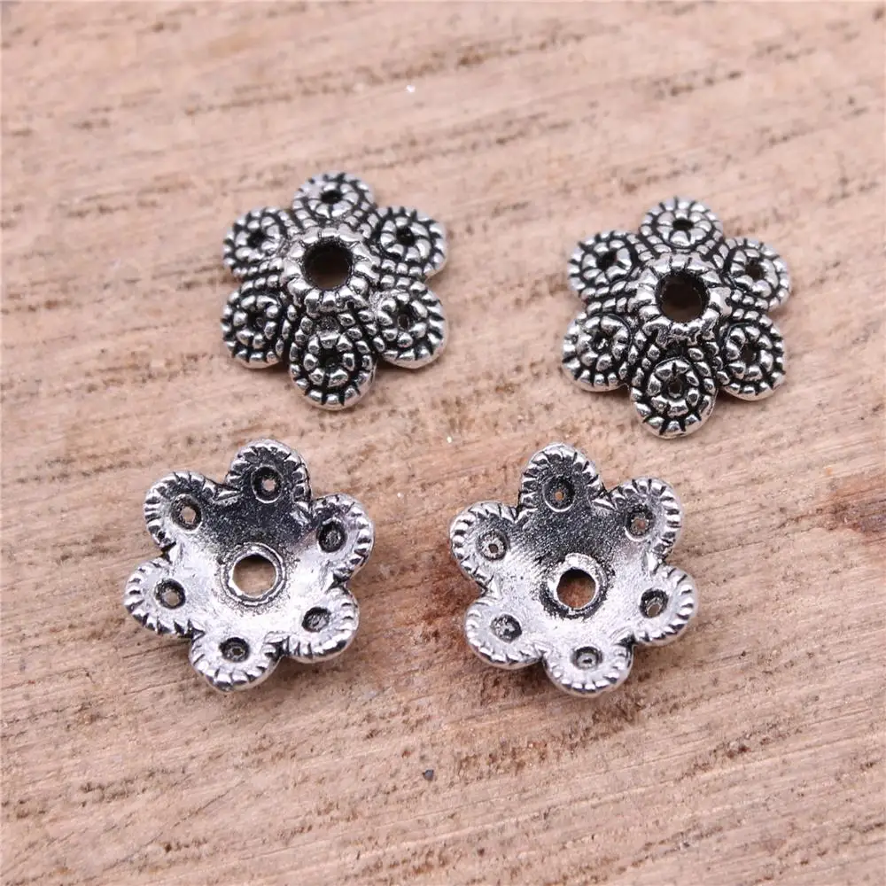 WYSIWYG 50개 참 장식품 10x4mm 비즈 캡 쥬얼리 제작용 DIY 쥬얼리 부자재 3가지 색상 합금 참 펜던트