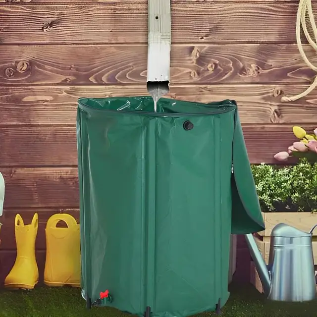 Nagy Esőhordó Hordozható Kerti Esővízgyűjtő Multifunkcionális Összecsukható Víztároló Tartály Szűrőcsap Túlcsorduló Készlet - Image 2