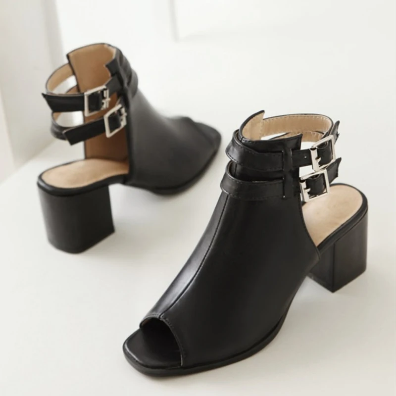 Elegant Summer Sandals Shoes For Women Casual Gladiator Flip Flops Fashion Peep Toe Strap Medium Heels Party Pumps Shoes Lady