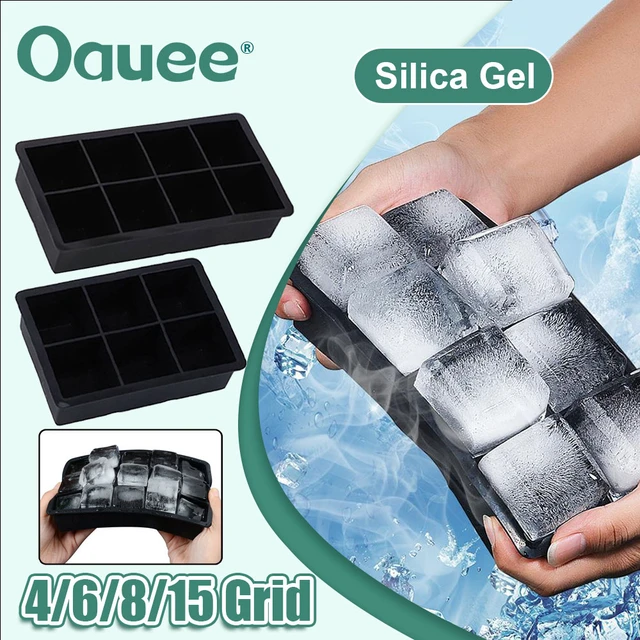 2/4/6/8/15Grid Large Ice Cube Mold Square Ice Tray Mold Large Cubitera Food  Grade Silicone Tray Mold DIY Ice Maker Ice Cube Tray