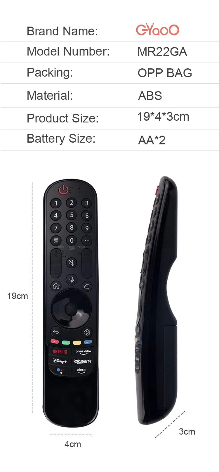 MR22GA Original Magic Voice Remote For LG TV LED 4K UHD Smart webOS