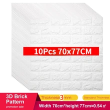 

10 Pcs Self-adhesive 3D Brick Wall Stickers Foam Bedroom Decor Thicken Waterproof Wallpaper for Living Room Decoration Sticker