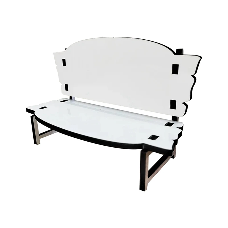 

7/4 Inch Cheap In Loving Memory Small Chair Custom Wood MDF Sublimation Memorial Benches Blank,10Pcs Easy To Use White & Black