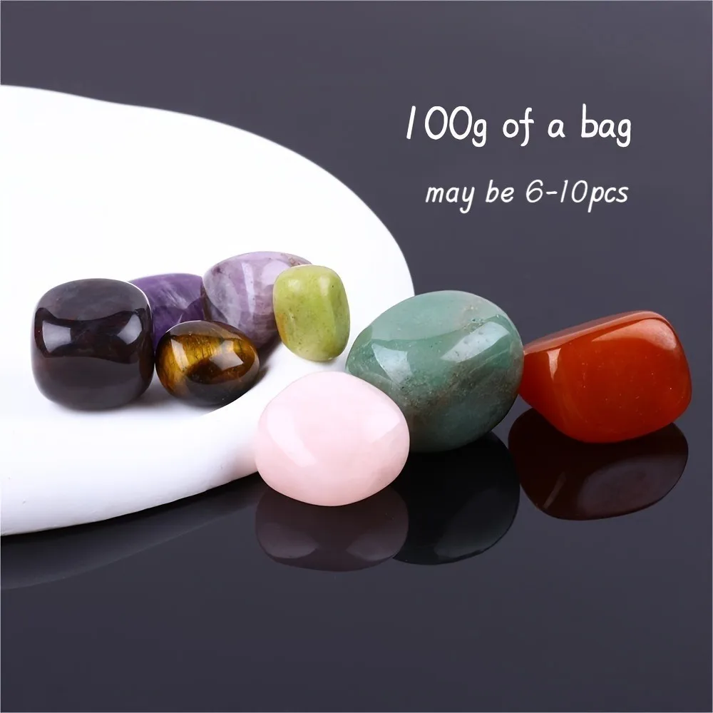 100g/Bag Irregular Natural Tumbled Stones Ornament Home Aquarium Decor Assorted Tumbled Gemstone Art Landscape Craft