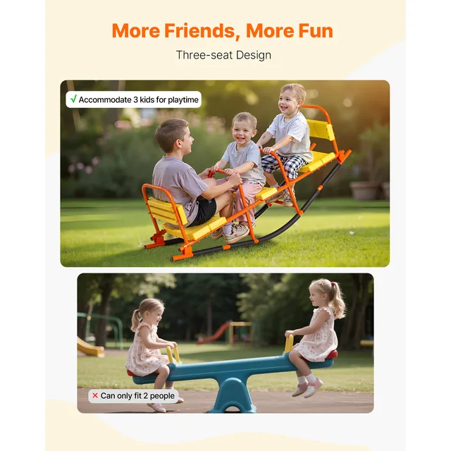 18173-d1d199.jpg SucceBuy 3 Seats Kids Seesaw Metal Rocking Teeter Totter with Handles Toddler Seesaw for Children Outdoor Playground Equipment
